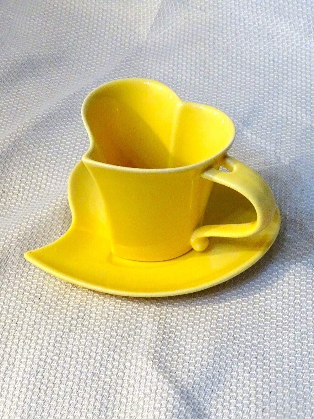 Ganz Yellow Heart Cup and Saucer New